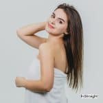 lady with a long, straight hair